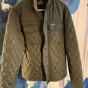 Scotch & Soda Men's Olive Quilted Puffer Jacket
